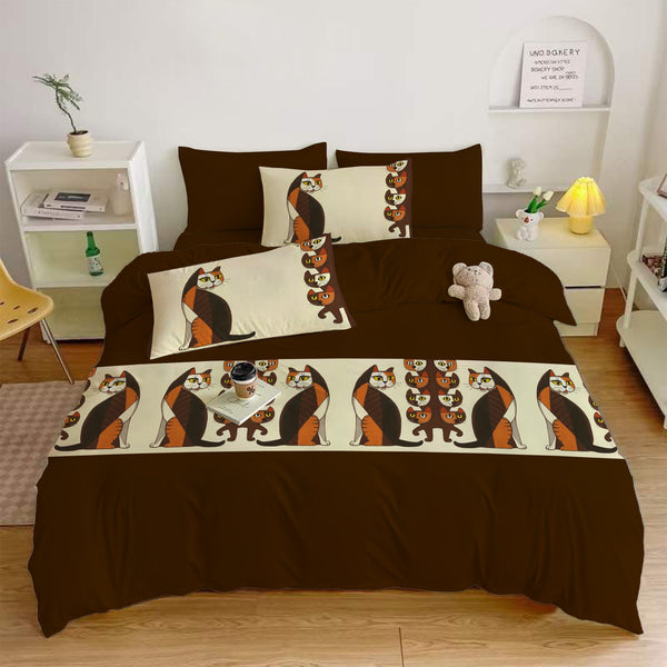 Neko Cubism Bedsheet (Set of 6 pieces)