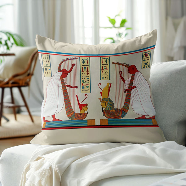 Pharaonic Harp Cushion Cover