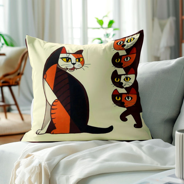 Neko Cubism Cushion Cover